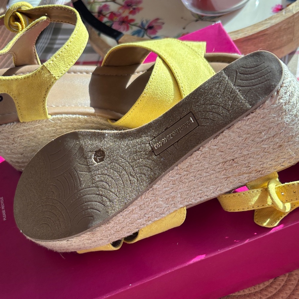 SO Bright Yellow Espadrille Sandals - Picture 6 of 8